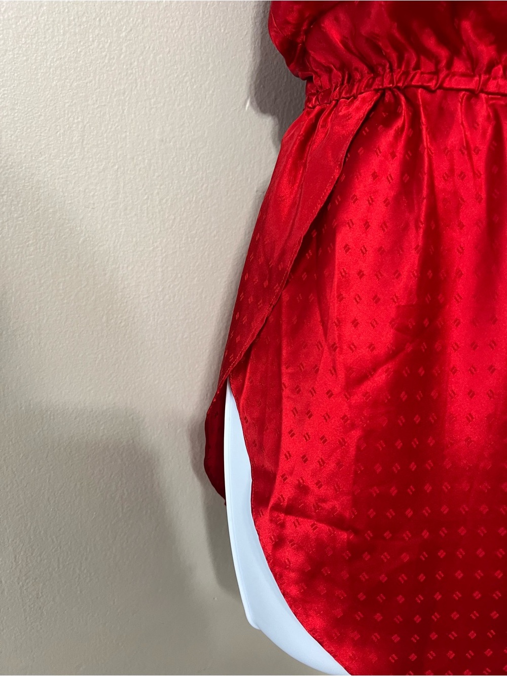 Vintage Galadriel 100% Silk Red Romper Teddy Lingerie Bodysuit Size L - Picture 5 of 15